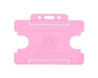 Pink Single-Sided BioBadge Open Faced ID Card Holders - Landscape (Pack of 100)